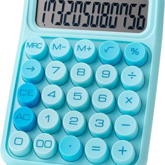 Mr. Pen- Mechanical Switch Calculator, 12 Digits, Large LCD Display, Blue - Picture 2 of 8